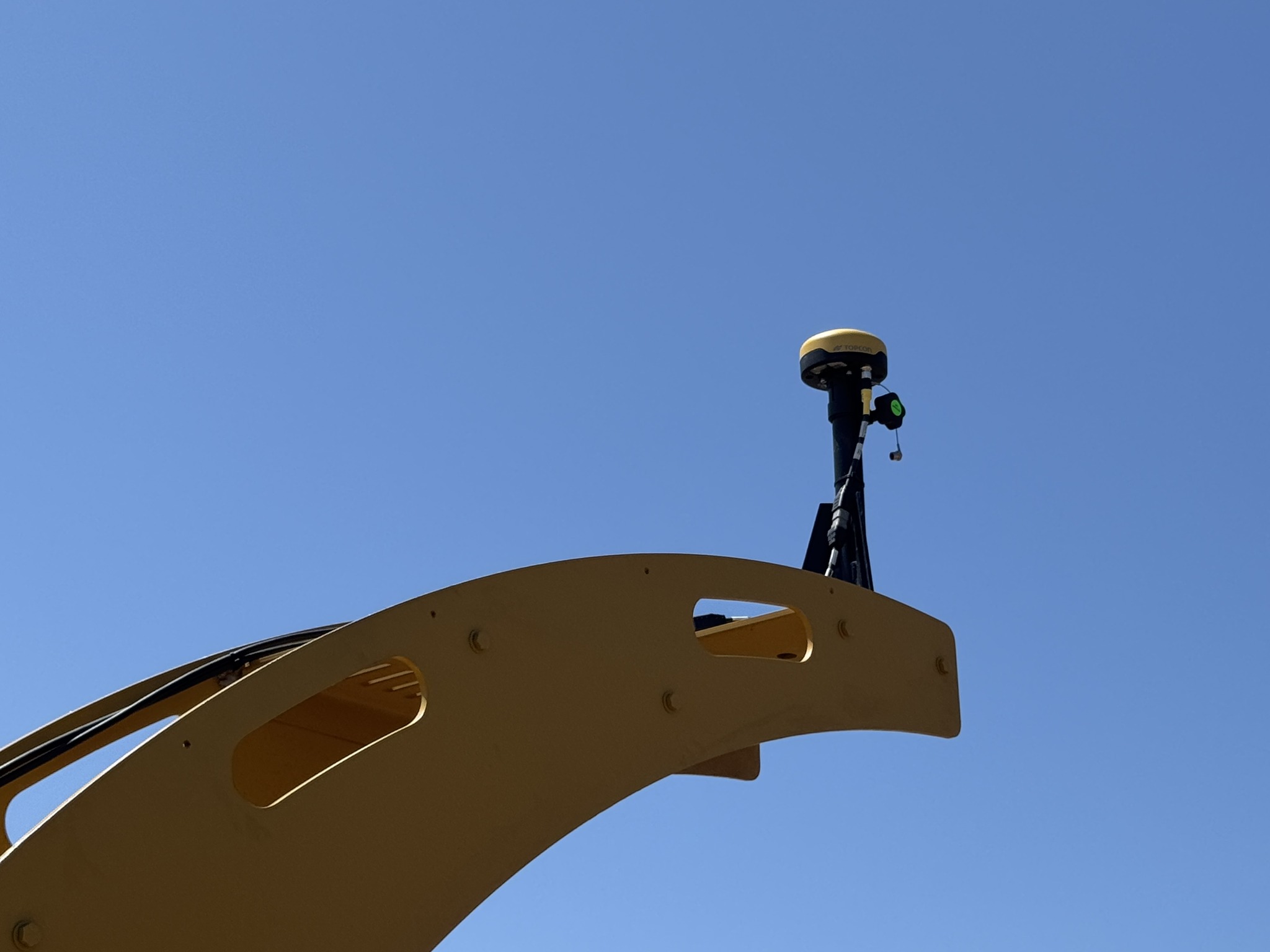 Dirt Pan Depot equipment yard with Topcon GPS-ready machines in Marked Tree, AR